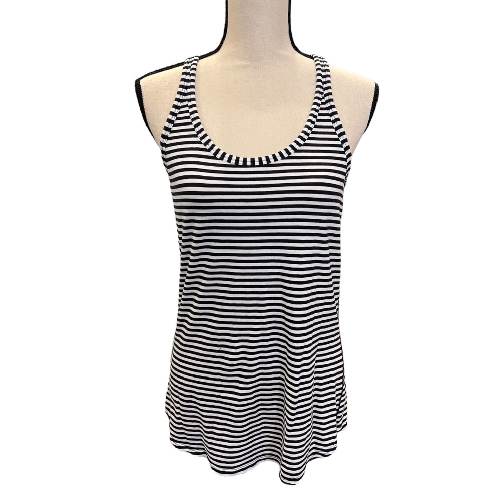Lululemon Navy & White Stripe Racerback Tank Top